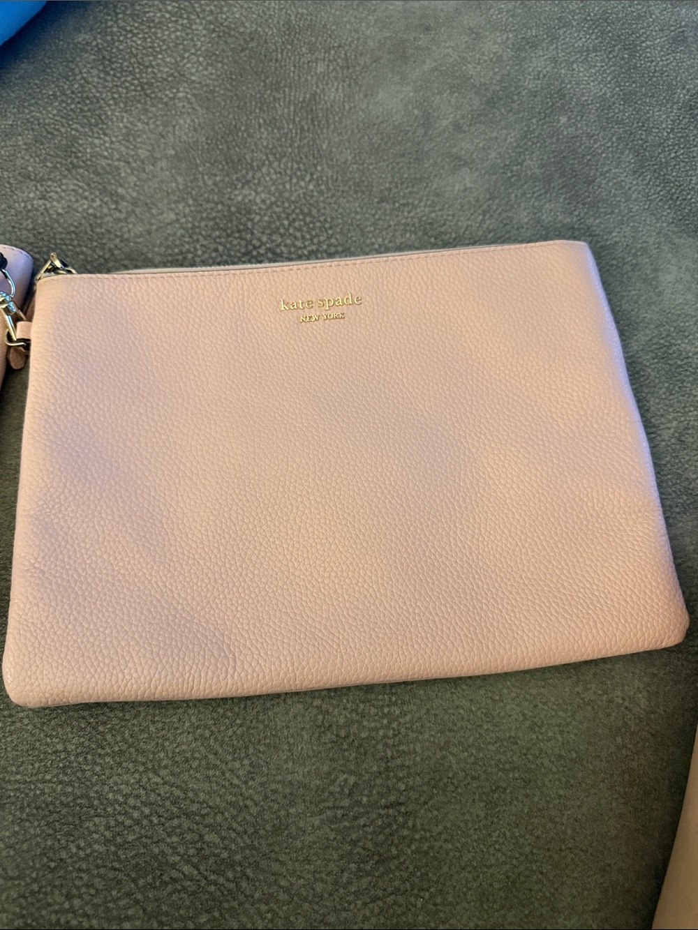 kate spade Pale Pink Pebbled Leather Wristlet Clutch